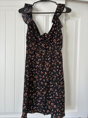 GAP Black Floral Tie-Shoulder Sundress